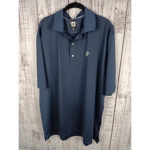 FOOTJOY Polo T-Shirt Men’s XL Solid Dark Navy Stretch Short Sleeve Golf
